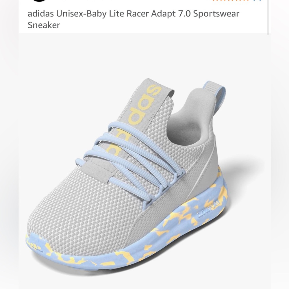 adidas Kids Slip-On Sneakers in blue and Yellow Accent